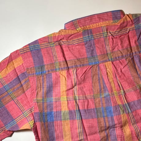 1980〜90's L.L.Bean Indian Madras S/S Shirt Deadstock