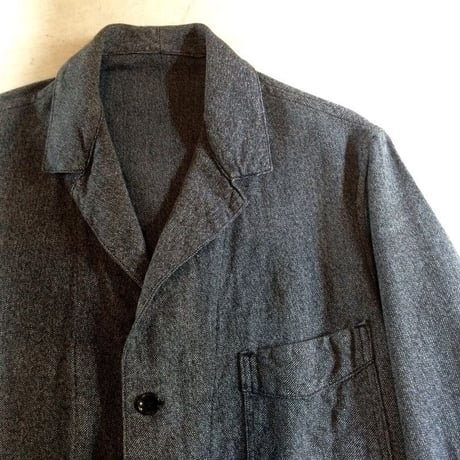 1950's French Unknown Black Chambray Atelier Coat