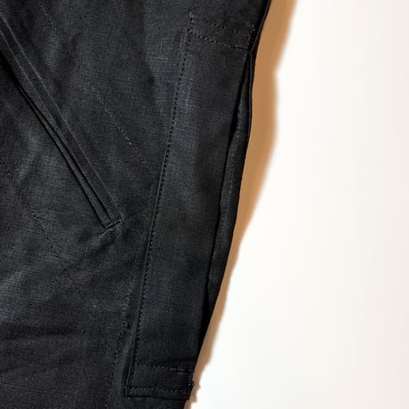 1950's AU MOLINEL Black Linen Coat Deadstock