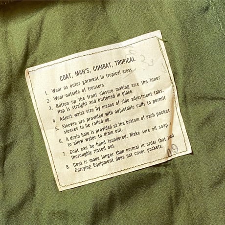 1960's US.ARMY Jungle Fatigue 2nd Jacket Deadstock