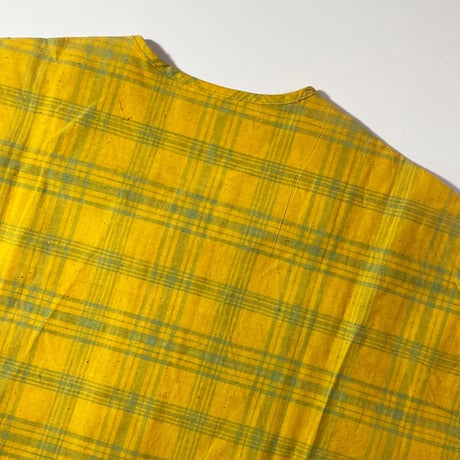 1960's DONEGAL Indian Madras Henleyneck S/S Shirt Deadstock