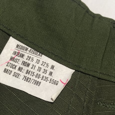 1970's US.ARMY Jungle Fatigue 4th Trousers Deadstock