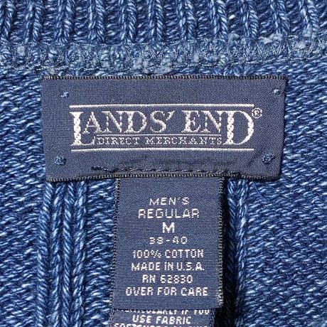 1990's LANDS' END Indigo Cotton Sweater