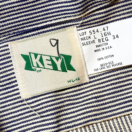 1970〜80's KEY Hickory L/S Shirt Deadstock