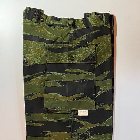 1960's Unknown Civilian Poplin Tiger Stripe Trousers Deadstock