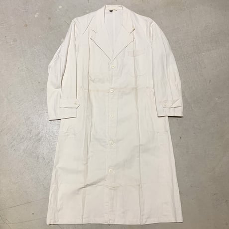 1940's〜 French Military Hospital Linen Coat Deadstock