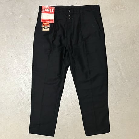 1950's LE CABLE Black Moleskin Trousers Deadstock