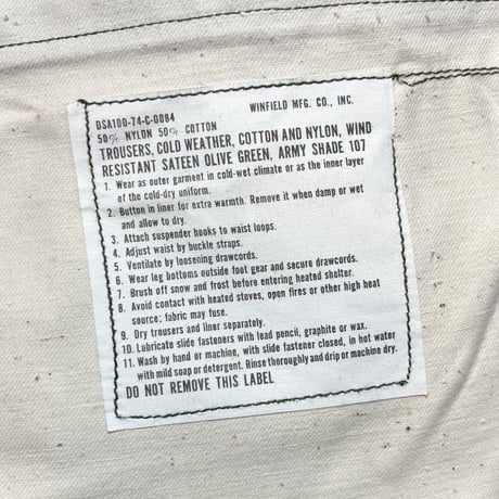 1970's US.ARMY M-65 Field Trousers Deadstock
