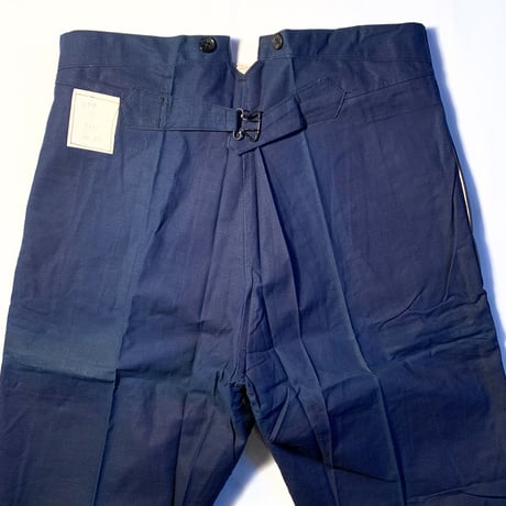 1930's French Unknown Indigo Cotton&Linen Trousers Deadstock