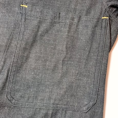 1950's British Unknown Black Denim Work Jacket Deadstock