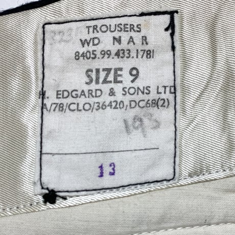 1940's Royal Navy Wool Trousers Deadstock