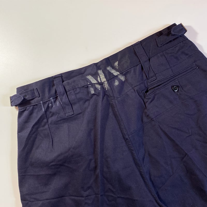 50s〜60s  navy gurkha trousers Unisex High Waisted Gurkha Pants - 100% Cotton - 1950s Army