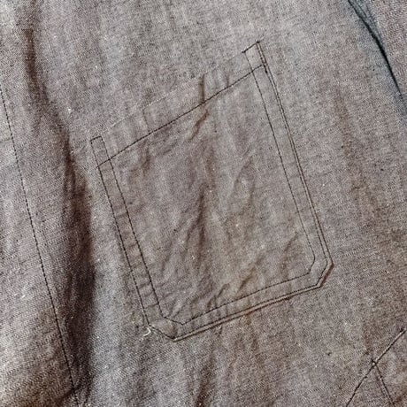 1940's French Unknown Gray Chambray Atelier Coat