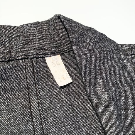 1950's French Unknown Black Chambray Atelier Coat Deadstock