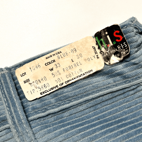 1960's h.i.s Corduroy Tapered Pants Deadstock
