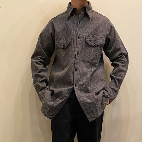 1950's SUPER PIONEER Black Chambray L/S Shirt