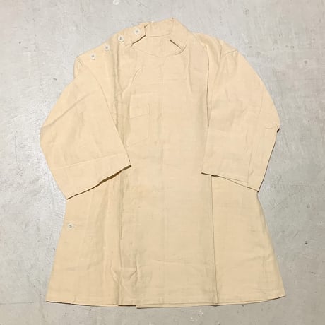 1940's〜 French Military Hospital Linen S/S Shirt Deadstock