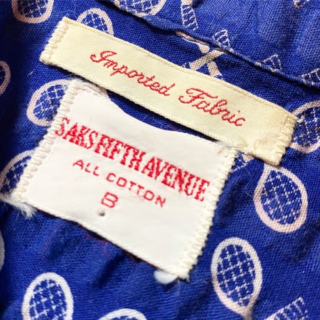 1960's〜 SAKS FIFTH AVENUE Seersucker S/S Shirt