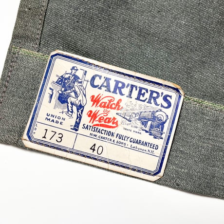 1940's〜 CARTER'S Green Covert Shop Coat Deadstock