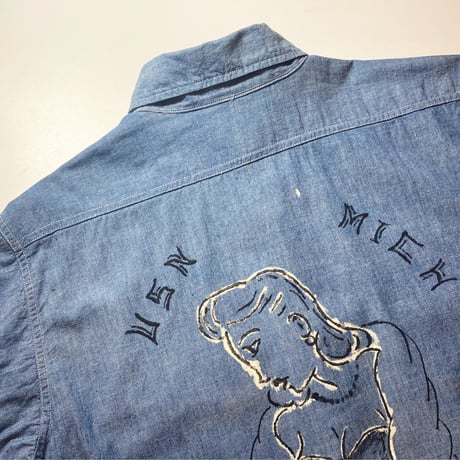 1940〜50's US.NAVY Chambray L/S Shirt