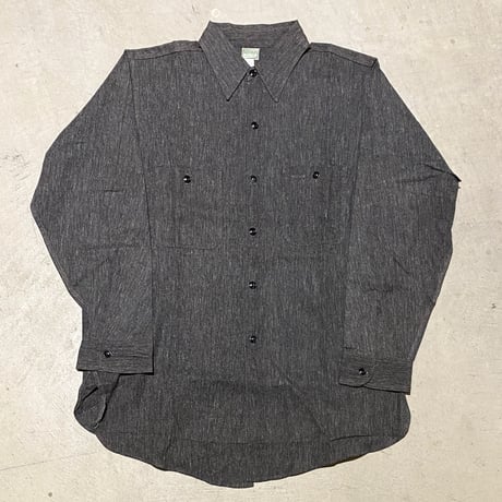 1940's〜 HERCULES Black Chambray L/S Shirt Deadstock