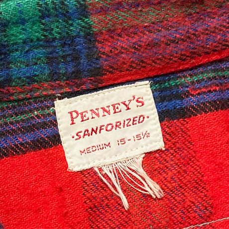 1950's PENNEY'S Heavy Flannel L/S Shirt