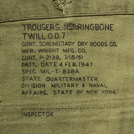 1950's US.ARMY M-47 Herringbone Trousers Deadstock
