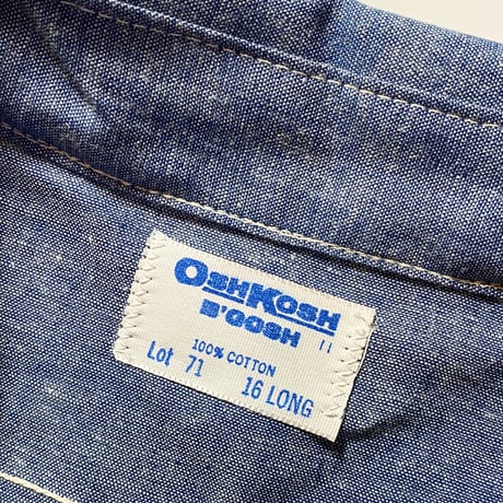 1960's OSHKOSH Chambray L/S Shirt Deadstock