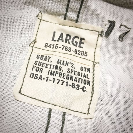1960's US.ARMY Gas Protective Coat Deadstock