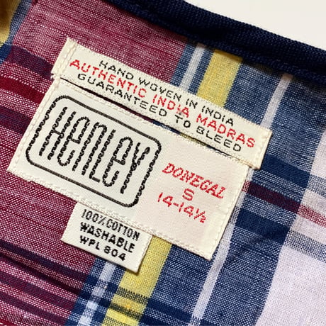 1960's DONEGAL Indian Madras Henleyneck S/S ShirtDeadstock