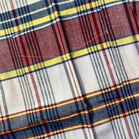 1960's DONEGAL Indian Madras Henleyneck S/S ShirtDeadstock