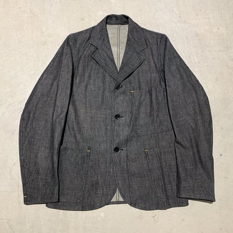 1950's British Unknown Black Denim Work Jacket Deadstock