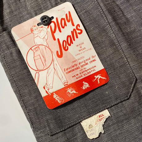 1950's〜 Play Jeans Gray Denim Easy Pants Deadstock