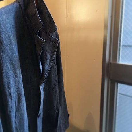 1950's French Unknown Black Chambray Atelier Coat