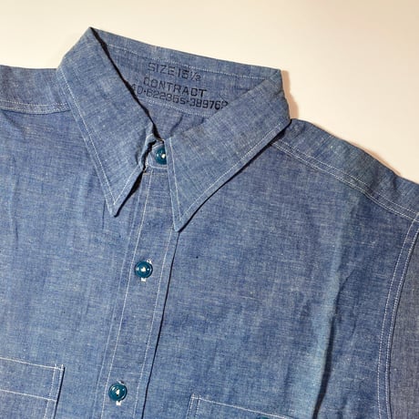 1950's US.NAVY Chambray L/S Shirt Deadstock