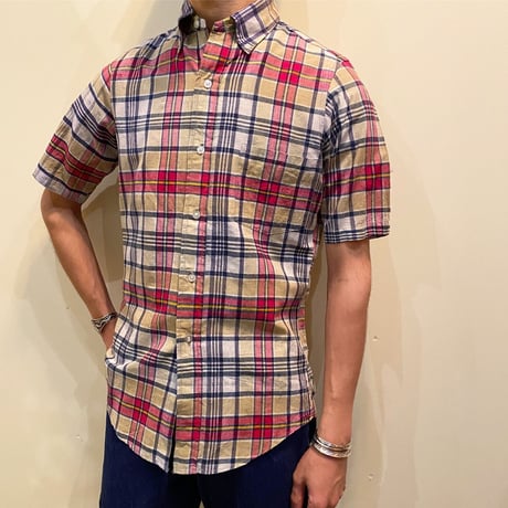 1960's h.i.s Indian Madras S/S Shirt