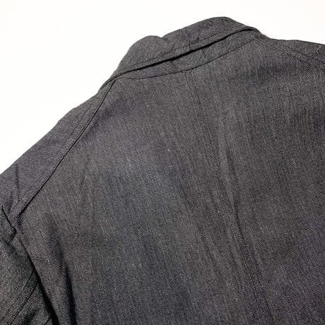 1950's French Unknown Black Chambray Atelier Coat Deadstock