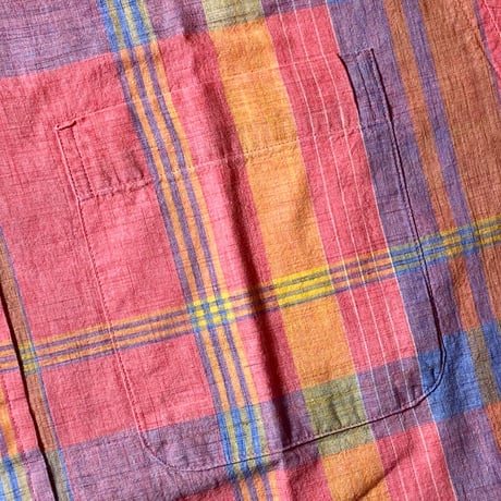 1980〜90's L.L.Bean Indian Madras S/S Shirt Deadstock