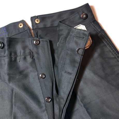 1930's〜 L'ATHLETE Black Moleskin Trousers Deadstock