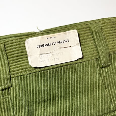 1960's Unknown Corduroy Tapered Pants Deadstock