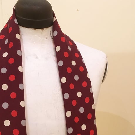 1950's Unknown Mulch Dots Rayon Scarf