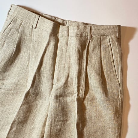 1990's〜 LANDS' END Herringbone Linen Trousers Deadstock