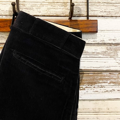 1950's Unknown Corduroy Trousers Black Deadstock