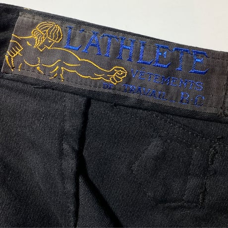1930's〜 L'ATHLETE Black Moleskin Trousers Deadstock