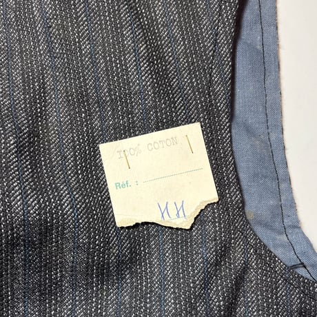 1940's〜 French Unknown Cotton Stripe Vest Deadstock
