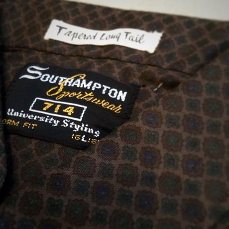 1960's SOUTHAMPTON Sportswear 714 Tab Collar L/S Shirt Deadstock
