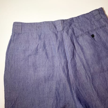 1950〜60's French Navy Linen Short Pants Deadstock