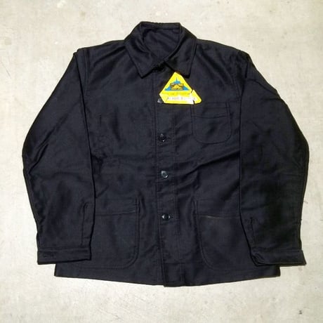 1950's LE MONT StMICHEL Black Moleskin Jacket Deadstock