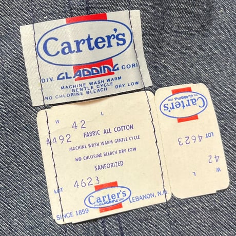 1960's CARTER'S Denim Coverall Deadstock