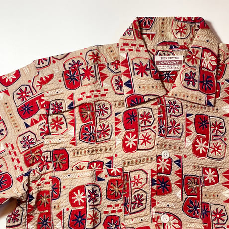 1950's PENNEY'S TOPFLIGHT Seersucker S/S Shirt Deadstock